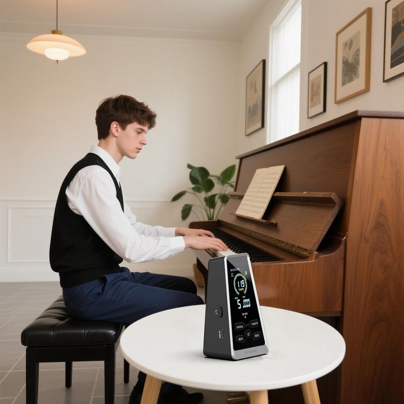 SDREAM Digital Metronome for Piano,Guitar,Violin,Rechargeable LCD Electronic Metronome with Human Voice,Professional Metronome for Beginners & Musicians,Instrument Volume & Beat Speed Adjustable - Image 4